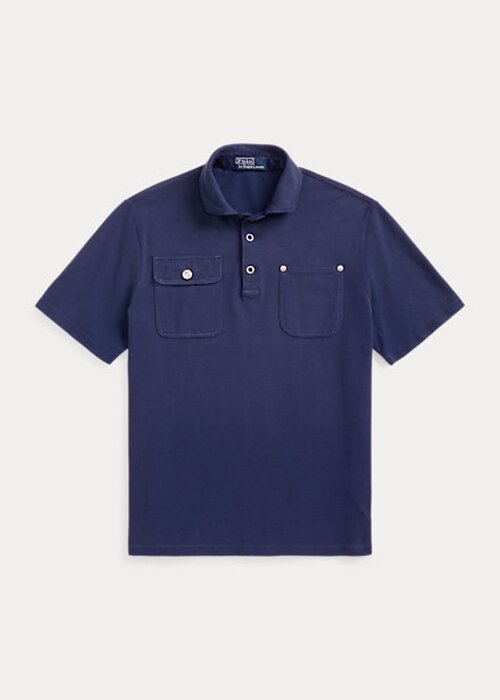 Námořnické pánské polokošile Ralph Lauren Classic Fit Mesh Pocket Pocket Námořnické pánské polokošile Ralph Lauren Classic Fit Mesh Pocket Pocket