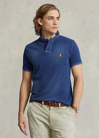 Námořnické pánské polokošile Ralph Lauren klasického střihu ze síťoviny Námořnické pánské polokošile Ralph Lauren klasického střihu ze síťoviny