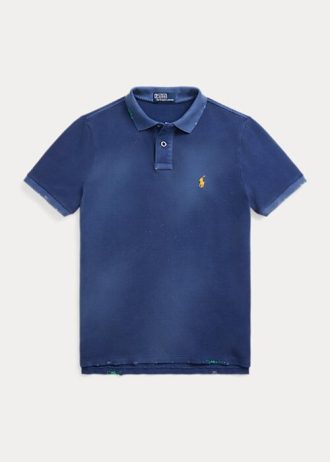 Námořnické pánské polokošile Ralph Lauren klasického střihu ze síťoviny Námořnické pánské polokošile Ralph Lauren klasického střihu ze síťoviny