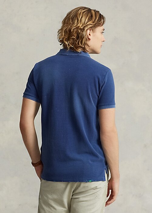 Námořnické pánské polokošile Ralph Lauren klasického střihu ze síťoviny Námořnické pánské polokošile Ralph Lauren klasického střihu ze síťoviny