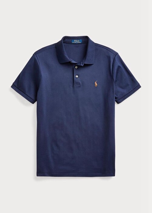 Námořnické pánské polokošile z měkké bavlny Ralph Lauren Custom Slim Fit Námořnické pánské polokošile z měkké bavlny Ralph Lauren Custom Slim Fit