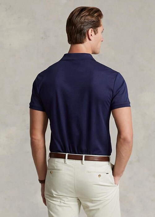 Námořnické pánské polokošile z měkké bavlny Ralph Lauren Custom Slim Fit Námořnické pánské polokošile z měkké bavlny Ralph Lauren Custom Slim Fit