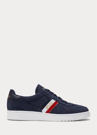 Námořnické pánské semišové nízké tenisky Ralph Lauren Court Námořnické pánské semišové nízké tenisky Ralph Lauren Court