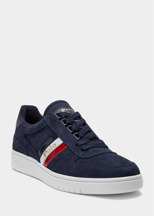 Námořnické pánské semišové nízké tenisky Ralph Lauren Court Námořnické pánské semišové nízké tenisky Ralph Lauren Court