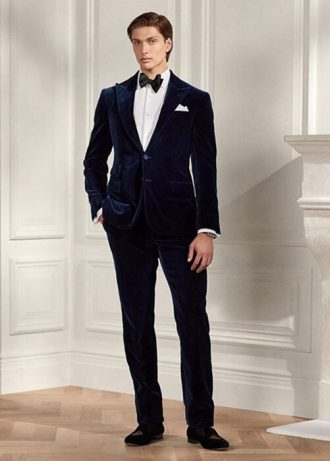 Námořnické pánské společenské kalhoty Ralph Lauren Gregory Velvet