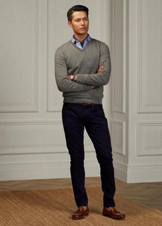 Námořnické pánské strečové džíny Ralph Lauren Slim Fit