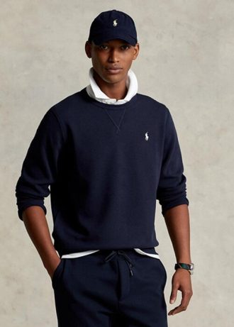 Námořnická pánská svetrová mikina Ralph Lauren s dvojitým úpletem Námořnická pánská svetrová mikina Ralph Lauren s dvojitým úpletem