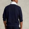 Námořnická pánská svetrová mikina Ralph Lauren s dvojitým úpletem Námořnická pánská svetrová mikina Ralph Lauren s dvojitým úpletem