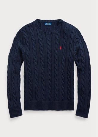 Námořnické pánské svetry Ralph Lauren Bavlněné svetry s kabelovým úpletem