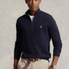 Námořnické pánské svetry Ralph Lauren se strukturovanou bavlnou se čtvrtky na zip Námořnické pánské svetry Ralph Lauren se strukturovanou bavlnou se čtvrtky na zip