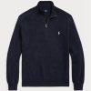 Námořnické pánské svetry Ralph Lauren se strukturovanou bavlnou se čtvrtky na zip Námořnické pánské svetry Ralph Lauren se strukturovanou bavlnou se čtvrtky na zip