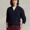 Námořnické pánské svetry Ralph Lauren síťované bavlněné svetry se čtvrtky na zip Námořnické pánské svetry Ralph Lauren síťované bavlněné svetry se čtvrtky na zip