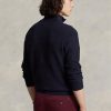 Námořnické pánské svetry Ralph Lauren síťované bavlněné svetry se čtvrtky na zip Námořnické pánské svetry Ralph Lauren síťované bavlněné svetry se čtvrtky na zip