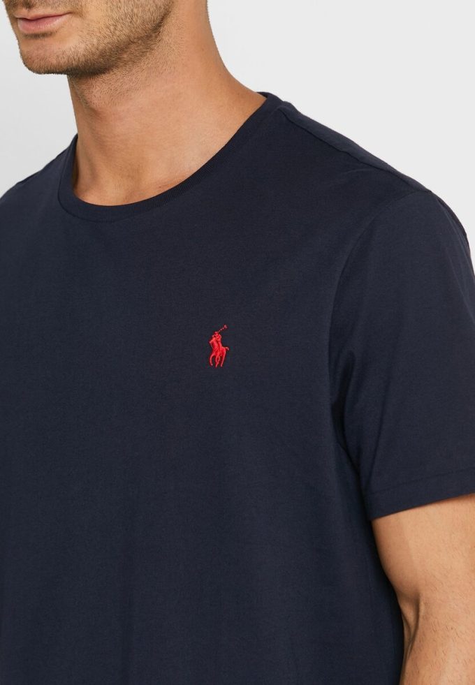 Námořnická pánská trička Ralph Lauren s vyšívaným logem s výstřihem