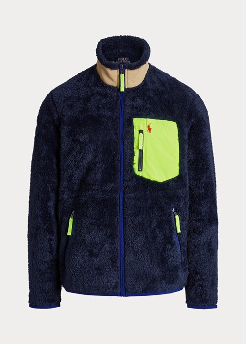 Námořnické vícebarevné pánské hybridní bundy Ralph Lauren proti větru Námořnické vícebarevné pánské hybridní bundy Ralph Lauren proti větru