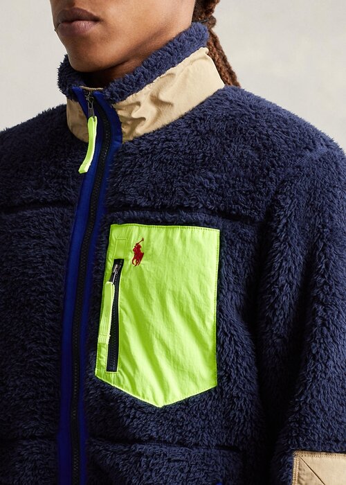 Námořnické vícebarevné pánské hybridní bundy Ralph Lauren proti větru Námořnické vícebarevné pánské hybridní bundy Ralph Lauren proti větru