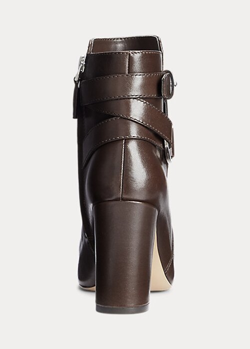 Čokoládové dámské kožené boty Ralph Lauren Madelyn Čokoládové dámské kožené boty Ralph Lauren Madelyn