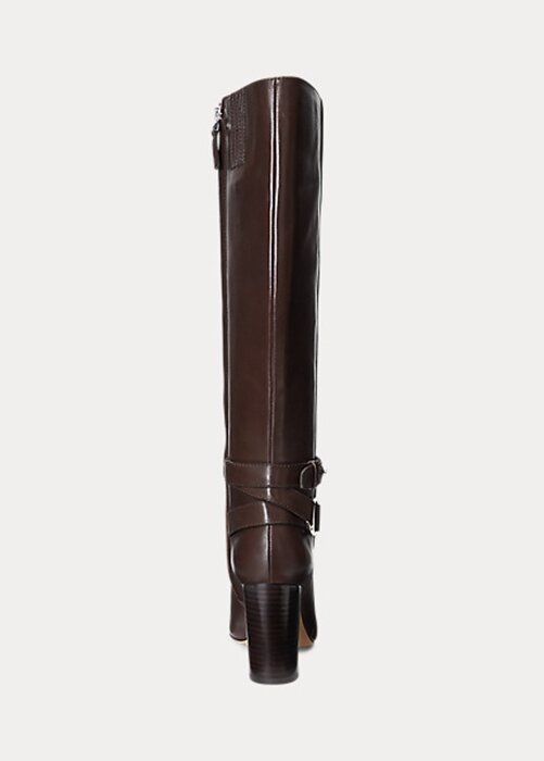 Čokoládové dámské kožené jezdecké boty Ralph Lauren Makenna Čokoládové dámské kožené jezdecké boty Ralph Lauren Makenna