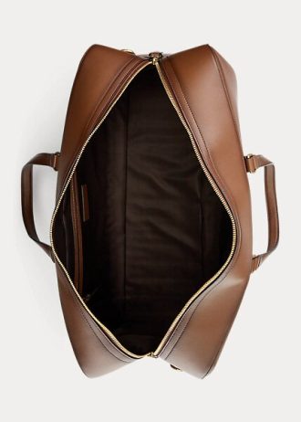 Čokoládové pánské prošívané pytle z teletiny Ralph Lauren