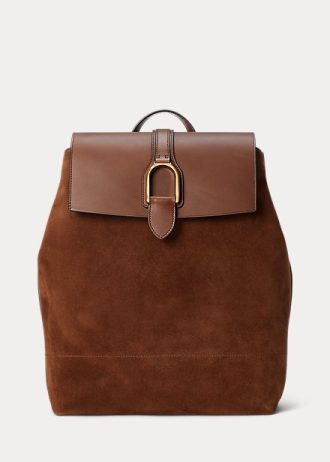 Čokoládové pánské semišové batohy Ralph Lauren Welington