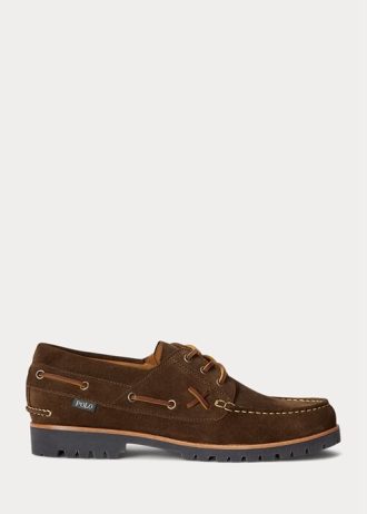 Čokoládové pánské semišové mokasíny Ralph Lauren Ranger