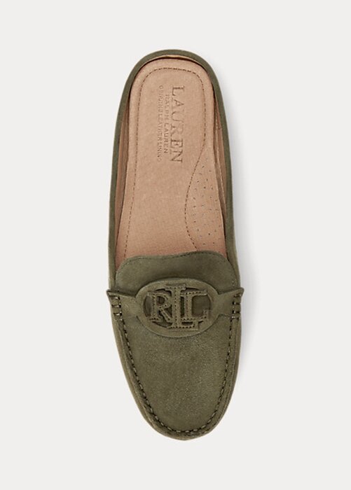 Olive Dámské ploché boty Ralph Lauren Brynn Suede Driver Olive Dámské ploché boty Ralph Lauren Brynn Suede Driver