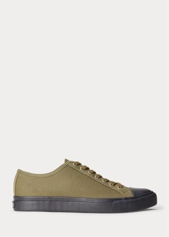 Olive Pánské plátěné tenisky Ralph Lauren