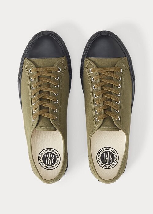 Olive Pánské plátěné tenisky Ralph Lauren Olive Pánské plátěné tenisky Ralph Lauren