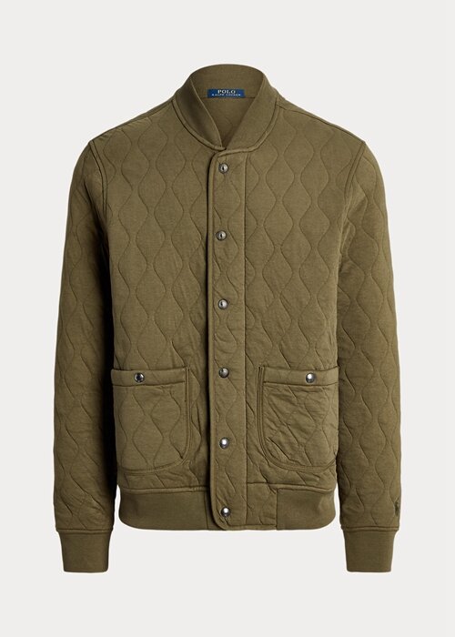 Olive Pánské prošívané luxusní svetry Ralph Lauren Olive Pánské prošívané luxusní svetry Ralph Lauren