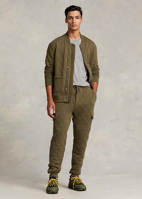 Olive Pánské prošívané luxusní svetry Ralph Lauren Olive Pánské prošívané luxusní svetry Ralph Lauren