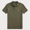 Olive Pánské Slim Fit Mesh Polo trička Ralph Lauren Custom Olive Pánské Slim Fit Mesh Polo trička Ralph Lauren Custom