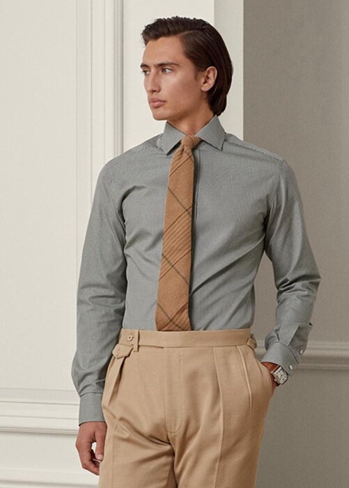 Olive Pánské společenské košile Ralph Lauren Gingham Olive Pánské společenské košile Ralph Lauren Gingham