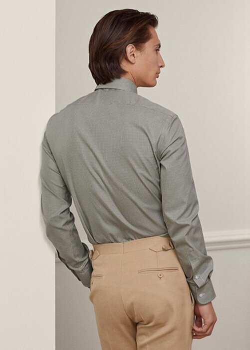 Olive Pánské společenské košile Ralph Lauren Gingham Olive Pánské společenské košile Ralph Lauren Gingham