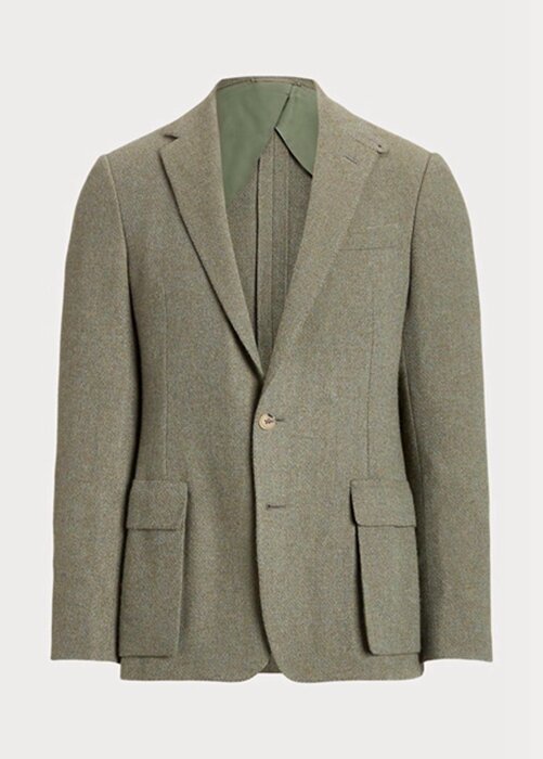 Olive Pánské sportovní sako Ralph Lauren Kent ručně vyráběné kašmírové Olive Pánské sportovní sako Ralph Lauren Kent ručně vyráběné kašmírové