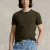 Olive Pánská trička Slim Fit Crewneck Ralph Lauren Custom
