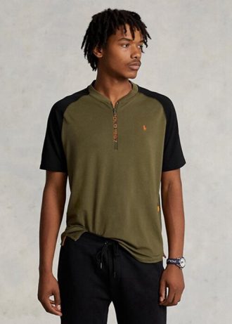 Olive Pánská trička Slim Fit Performance Jersey Ralph Lauren Custom