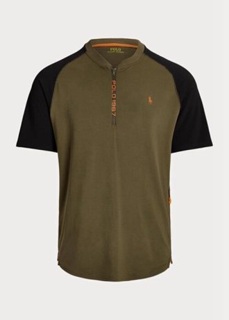 Olive Pánská trička Slim Fit Performance Jersey Ralph Lauren Custom