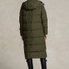 Olivové dámské dlouhé péřové kabáty Ralph Lauren odpuzující vodu Olivové dámské dlouhé péřové kabáty Ralph Lauren odpuzující vodu