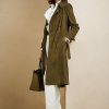 Olivové dámské kabáty Ralph Lauren Romilly Lamb-Suede Olivové dámské kabáty Ralph Lauren Romilly Lamb-Suede