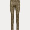 Olivové dámské strečové žerzejové legíny Ralph Lauren Zebra-Print