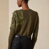 Olivové dámské zdobené kašmírové svetry Ralph Lauren