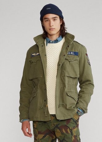 Olivově modré pánské bundy Ralph Lauren The Iconic Field