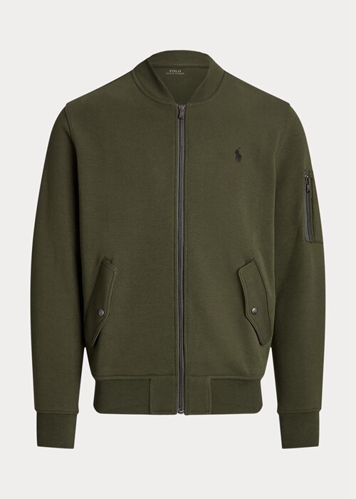 Olivové pánské bundy Ralph Lauren Double-Knit Bomber Olivové pánské bundy Ralph Lauren Double-Knit Bomber