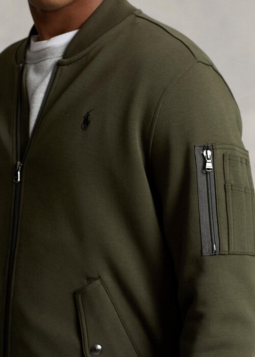 Olivové pánské bundy Ralph Lauren Double-Knit Bomber Olivové pánské bundy Ralph Lauren Double-Knit Bomber