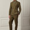 Olivové pánské kalhoty k lněnému obleku Ralph Lauren Gregory