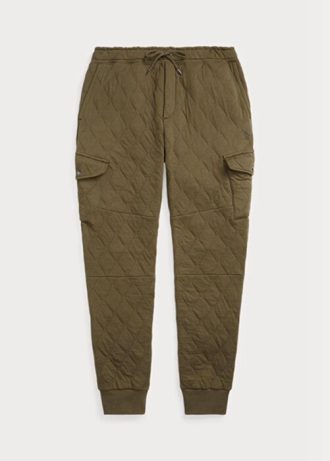 Olivové pánské kalhoty Ralph Lauren Luxury Jersey Cargo Jogger