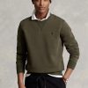 Olivová pánská mikina Ralph Lauren Marled s dvojitým úpletem Olivová pánská mikina Ralph Lauren Marled s dvojitým úpletem
