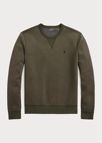Olivová pánská mikina Ralph Lauren Marled s dvojitým úpletem