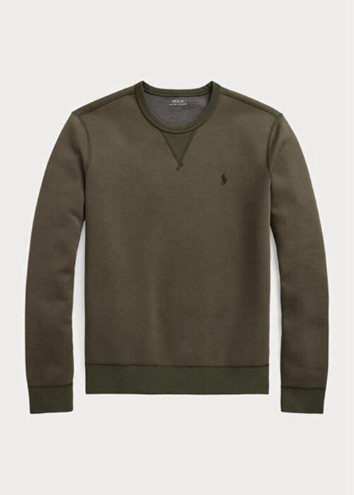 Olivová pánská mikina Ralph Lauren Marled s dvojitým úpletem Olivová pánská mikina Ralph Lauren Marled s dvojitým úpletem