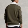 Olivová pánská mikina Ralph Lauren Marled s dvojitým úpletem Olivová pánská mikina Ralph Lauren Marled s dvojitým úpletem